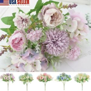 Silk Peony Artificial Fake Flowers Bunch Bouquet Home Wedding Party Decor Hot US