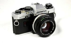 Olympus OM-10 Chrome Manual Camera + Olympus 50mm f/1.8 OM Lens - Nice