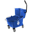 26 Quart Commercial Mop Bucket with Side Press Wringer, Blue