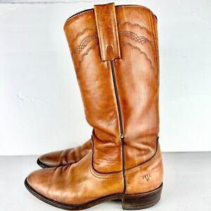 Frye Men's Vintage Leather Western Cowboy Boots Size 10.5 D Brown USA