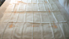Antique Linen TABLECLOTH X-Stitch Embroidered, Gold & Black, 48