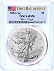 2024 (W) $1 Silver Eagle Struck at West Point PCGS MS70 First Day of Issue
