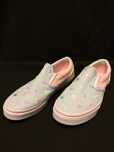 Vans Unicorn Star Horseshoe Moon Heart Clover Classic Slip On Shoes Kids Size 6