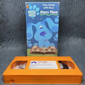 Blues Clues Story Time VHS 1998 Play Along With Blue Nick Jr Orange Tape Classic