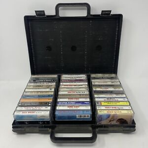 Lot Of 36 Classic Cassette Tapes With Storage Case Garth Brooks, George Straight