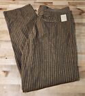 Wah Maker Pants Mens 44x37 Brown Retro Heritage Suspender Buttons USA Cinch Back