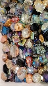 75 Large Crystal Glass Beads Jewelry Making Faceted Loose Bead Lot Free Shipping