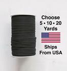 1/4 Inch Black Elastic Band Cord Sewing Trim | For DIY Mask Sewing and Craft USA