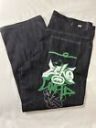 Ecko Unlimited Black Denim Jeans Mens Size 44Bx32 Hip Hop Skater Baggy