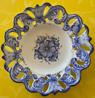 VTG Blue & White Vestal Alcobaca Hand Painted Reticulated Plate Portugal 969 11