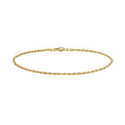 14K Gold 1.5MM Diamond Cut Rope Chain Bracelet - Size 7