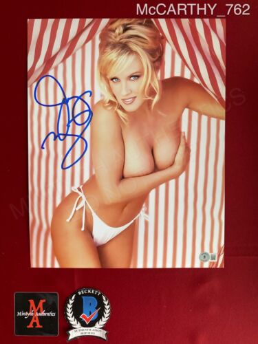Jenny McCarthy autographed signed 11x14 photo model shot sexy Playboy Beckett