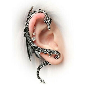 Fashion Gothic Punk Snake Wind Temptation Silver Ear Stud Cuff Wrap Earrings New