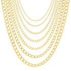 14K Yellow Gold 2mm-7.5mm Cuban Link Curb Chain Necklace Mens Womens, 16
