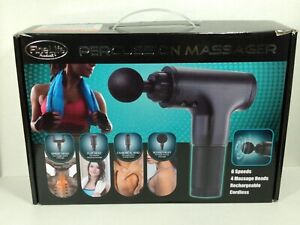 FineLife 6 Speed Rechargeable Percussion Massager with 4 Attachments Cordless