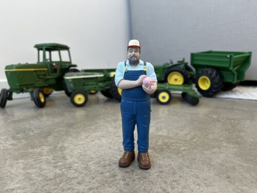 LOT (6) Vintage Ertl John Deere 1/16 Farm Tractor Attachments Farmer Figure