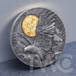 New ListingAmerican Eagle Wildlife in the Moonlight 2 oz Silver Coin 10 Cedis Ghana 2022