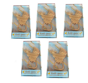 Baby Shower Favors Boy Gold Baby Carriage Bottle Opener Limited Edition 5 Count