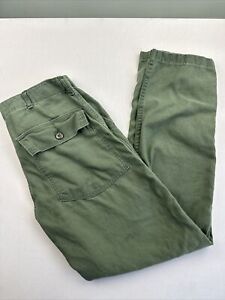 Vintage DSA-100-4807 Army Sateen Type 1 OG-107 Green Trousers Pants 32x31 *Read*