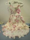 P33) Girls size 6/7 year Unbranded 100% Cotton Lined Floral Sun Dress