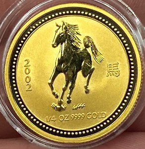 2002 AUSTRALIA 1/4 OZ .9999 GOLD $25 LUNAR HORSE ((NO RESERVE))