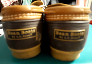 Gorgeous L.L.BEAN Brown Mustard LOGO Tan Men Size 11 M Rubber Mocs Boots USA