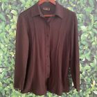 Vintage Fendi Womens Cardigan Sweater Brown Wool Long Sleeve Knit Button S *HOLE
