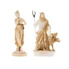 Set of Persephone Goddess and Pluto Hades Lord of the Underworld Statue Gold