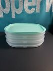 Tupperware Fridge Stackable Organizer Sheer And Mint Deli /cheese Container New