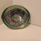 cloisonne bowl Hand Painted Green Blue Jewlery dish