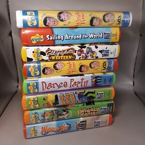 Lot 8 THE WIGGLES: WIGGLE TIME(VHS 1999) WIGGLY-GIGGLY SONGS/ORIGINAL Clamshell