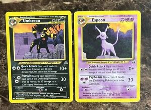 Pokémon TCG Umbreon Neo Discovery 32/75 Regular Espeon 20/75 Rare Cards Vintage