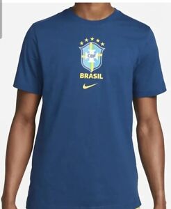 Nike Casual T-Shirt Qatar 2022 World Cup Blue Brasil Brazil New Tees