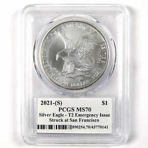 2021 (S) Type 2 American Silver Eagle MS 70 PCGS Emergency SKU:CPC6424