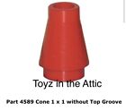 Lego 1x 4589 Red Cone 1 x 1 without Top Groove Space Police II 6897