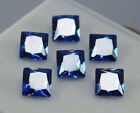 6 PCS 5x5 mm NATURAL Blue Sapphire CERTIFIED Square Cut Loose Gemstones Lot