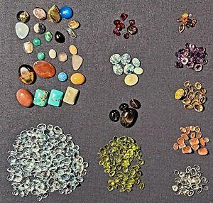 Estate 376ct Gem Lot Mixed Loose Faceted & Cabachons Great Hobby Variety Stones