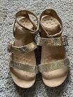 Vionic Womens Elnora TVW4932 Gold Open Toe Flat Ankle Strap Sandals Size 9
