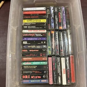 Death Metal Cassette Tapes Mixed Lot Of 37 Pictures Show Titles Of Cassettes!!!