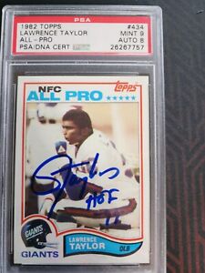 1982 Topps Lawrence Taylor #434 RC HOF PSA 9 Signed Auto (Only 5 Graded Higher)