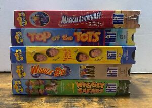 The Wiggles Lot of 5 VHS Toot Toot Wiggle Time Wiggle Bay Wiggly Safari All Work