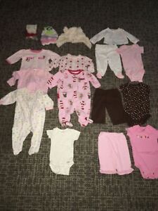 Baby Girls 0-3 Months Fall Winter Clothing/Outfits Lot 20 Pieces EUC
