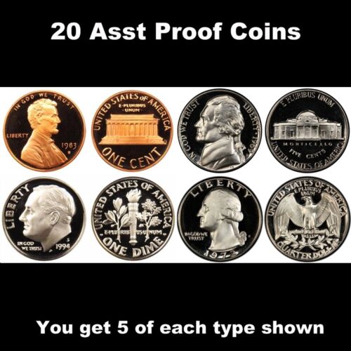 Lot of 20 Assorted Gem Proof Coins ~ Uncirculated Coin Collection