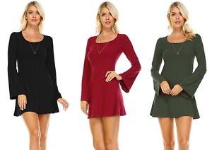 Regular Size Bulk Lot Wholesale Resale Womens Long Sleeve Tunic Shirt Mini Dress