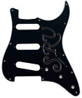 Guitar Parts For US 11 Hole SRV Stratocaster Strat Guitar Pickguard 3 Ply Black