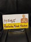 KFC Sign  Kentucky Fried Chicken Fast Food Gas Pump Porcelain 1940s 14