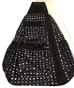 Thirty-One Sling Bag Backpack Black and White Polka Dots One-Shoulder Large