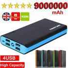 9000000mAh Power Bank 4 USB LED Fast Charger Battery Pack for Mobile Phone