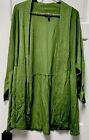 Eileen Fisher Sweater Set Merino Wool Tank & Long Cardigan  Green 3X