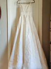 MORI LEE Ivory Silk Bridal Gown A-Line Wedding Dress Size 8 Lace Sequined Skirt